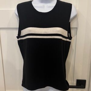 Elegant Black and White Sleeveless Muscle Tee